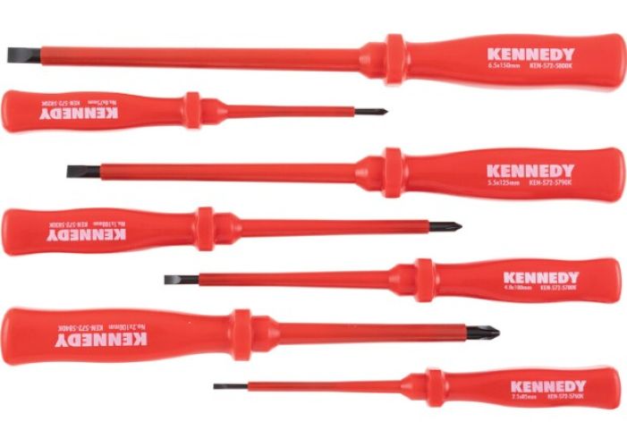 Kennedy Electrician's VDE Square Section Handle Screwdriver Set of 7