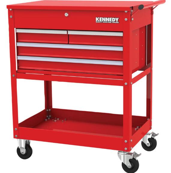 Kennedy Service Cart, Classic Red, Red, Steel, 4-Drawers, 549 x 838 x 569mm, 280kg Capacity