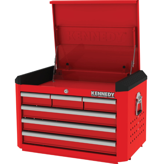 Kennedy Tool Chest, Industrial Range, Red, Steel, 6-Drawers, 454 x 706 x 461mm, 350kg Capacity