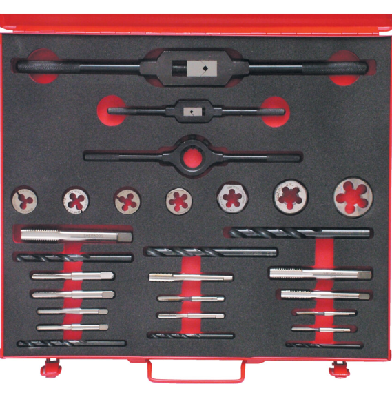Sherwood Tap, Die & Drill Set, 3/16-3/4in. BSF or BSW, Set of 28