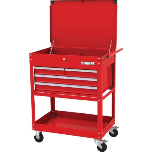 Kennedy Service Cart, Classic Red, Red, Steel, 4-Drawers, 549 x 838 x 569mm, 280kg Capacity