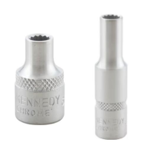 KennedyPro 3/8" Bi-Hexagonal Standard & Deep Sockets, Metric