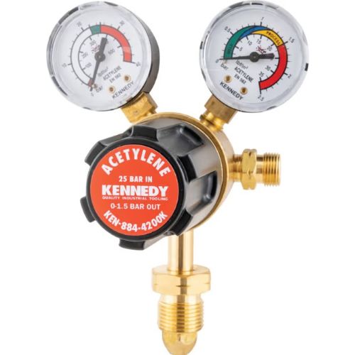 Kennedy Regulator 25 Bar - Single Stage 2 Gauge - Acetylene 0-1.5 Bar